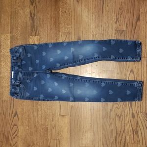 Mini Boden size 7 elastic waist heart jeans